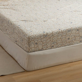 AVA.Home 天竺ニットボックスシーツ 綿100% 花柄 マットレスカバー ベッドシーツ