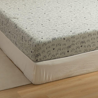 AVA.Home 天竺ニットボックスシーツ 綿100% 花柄 マットレスカバー ベッドシーツ