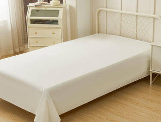 AVA.Home フラットシーツ シングル 150×250cm ホワイト 綿混 ピーチスキン加工