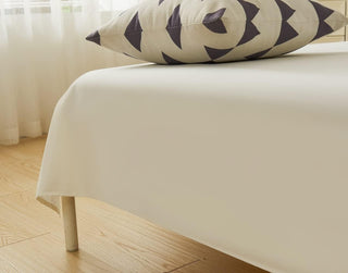 AVA.Home フラットシーツ シングル 150×250cm ホワイト 綿混 ピーチスキン加工