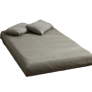 AVA.Home ボックスシーツ シングル マチ30cm オーガニックコットン100% 洗いざらし グレー