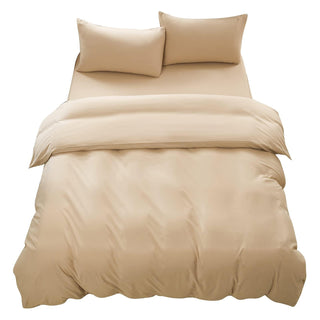 AVA.Home 布団カバー4点セット シングル 綿混素材 ピーチスキン加工 速乾 防ダニ