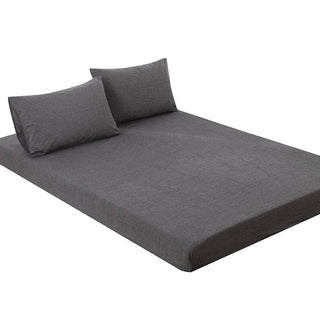 AVA.Home ボックスシーツ シングル マチ30cm オーガニックコットン100% 洗いざらし グレー