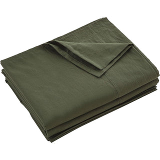 AVA.Home オーガニックコットン フラットシーツ 綿100% 洗いざらし加工 シングル・ダブル対応