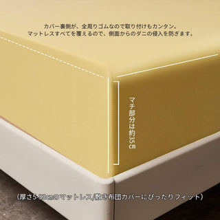 AVA.Home ホテル仕様 ボックスシーツ マチ35cm 綿100% 防ダニ 抗菌防臭 全周ゴム付き