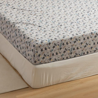 AVA.Home 天竺ニットボックスシーツ 綿100% 花柄 マットレスカバー ベッドシーツ
