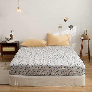 AVA.Home 天竺ニットボックスシーツ 綿100% 花柄 マットレスカバー ベッドシーツ