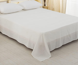 AVA.Home オーガニックコットン フラットシーツ 綿100% 洗いざらし加工 シングル・ダブル対応