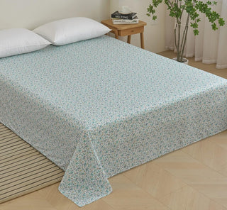 AVA.Home フラットシーツ 綿100% シングル 花柄 敷きシーツ マットレスカバー 防ダニ 抗菌