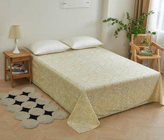 AVA.Home フラットシーツ 綿100% シングル 花柄 敷きシーツ マットレスカバー 防ダニ 抗菌