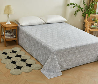 AVA.Home フラットシーツ 綿100% シングル 花柄 敷きシーツ マットレスカバー 防ダニ 抗菌