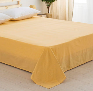 AVA.Home オーガニックコットン フラットシーツ 綿100% 洗いざらし加工 シングル・ダブル対応