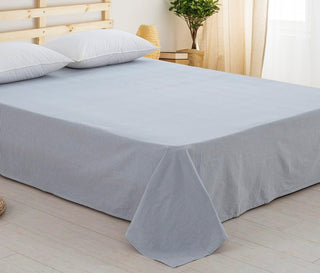 AVA.Home オーガニックコットン フラットシーツ 綿100% 洗いざらし加工 シングル・ダブル対応