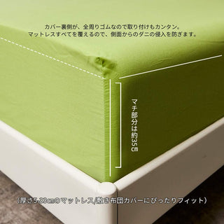 AVA.Home ホテル仕様 ボックスシーツ マチ35cm 綿100% 防ダニ 抗菌防臭 全周ゴム付き