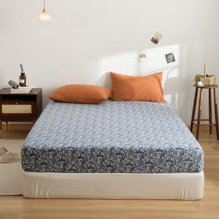 AVA.Home 天竺ニットボックスシーツ 綿100% 花柄 マットレスカバー ベッドシーツ