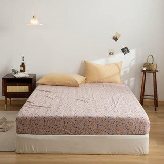 AVA.Home 天竺ニットボックスシーツ 綿100% 花柄 マットレスカバー ベッドシーツ