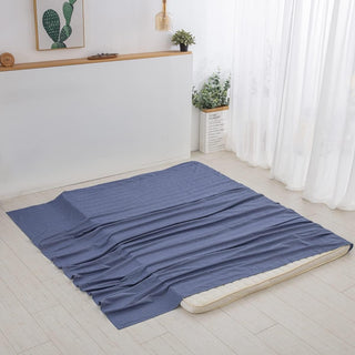 AVA.Home オーガニックコットン フラットシーツ 綿100% 洗いざらし加工 シングル・ダブル対応