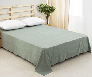 AVA.Home オーガニックコットン フラットシーツ 綿100% 洗いざらし加工 シングル・ダブル対応