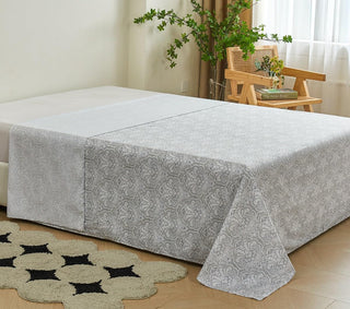 AVA.Home フラットシーツ 綿100% シングル 花柄 敷きシーツ マットレスカバー 防ダニ 抗菌