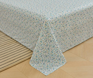 AVA.Home フラットシーツ 綿100% シングル 花柄 敷きシーツ マットレスカバー 防ダニ 抗菌