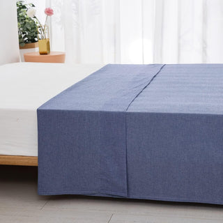 AVA.Home オーガニックコットン フラットシーツ 綿100% 洗いざらし加工 シングル・ダブル対応