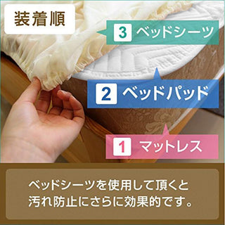 敷パッド オールシーズン快適 ベッドパッド 防ダニ 抗菌防臭 吸汗 速乾 ゴムバンド付き 洗える ホワイト