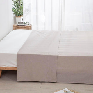 AVA.Home オーガニックコットン フラットシーツ 綿100% 洗いざらし加工 シングル・ダブル対応