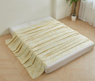 AVA.Home フラットシーツ 綿100% シングル 花柄 敷きシーツ マットレスカバー 防ダニ 抗菌