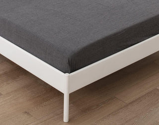 AVA.Home ボックスシーツ シングル マチ30cm オーガニックコットン100% 洗いざらし グレー