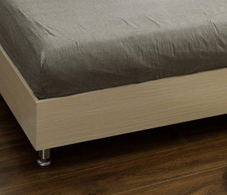 AVA.Home ボックスシーツ シングル マチ30cm オーガニックコットン100% 洗いざらし グレー