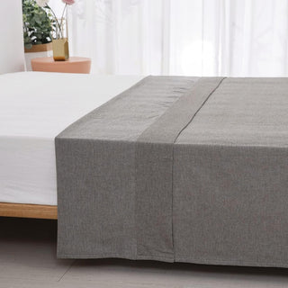 AVA.Home オーガニックコットン フラットシーツ 綿100% 洗いざらし加工 シングル・ダブル対応