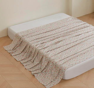 AVA.Home フラットシーツ 綿100% シングル 花柄 敷きシーツ マットレスカバー 防ダニ 抗菌