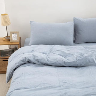 AVA.Home オーガニックコットン 掛け布団カバー 洗いざらし 綿100% 防ダニ加工