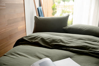 AVA.Home オーガニックコットン 掛け布団カバー 洗いざらし 綿100% 防ダニ加工