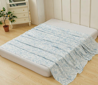 AVA.Home フラットシーツ 綿100% シングル 花柄 敷きシーツ マットレスカバー 防ダニ 抗菌