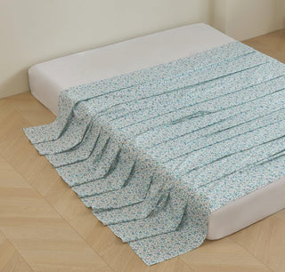 AVA.Home フラットシーツ 綿100% シングル 花柄 敷きシーツ マットレスカバー 防ダニ 抗菌