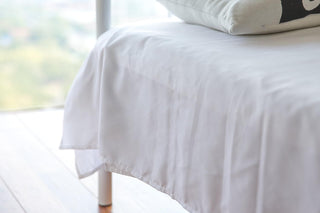 AVA.Home フラットシーツ シングル 150×250cm ホワイト 綿混 ピーチスキン加工