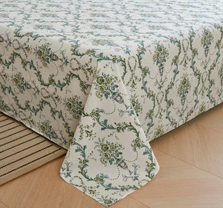 AVA.Home フラットシーツ 綿100% シングル 花柄 敷きシーツ マットレスカバー 防ダニ 抗菌