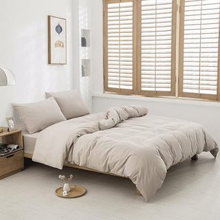 AVA.Home オーガニックコットン 掛け布団カバー 洗いざらし 綿100% 防ダニ加工