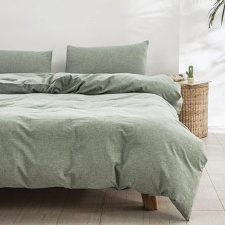 AVA.Home オーガニックコットン 掛け布団カバー 洗いざらし 綿100% 防ダニ加工
