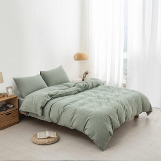 AVA.Home オーガニックコットン 掛け布団カバー 洗いざらし 綿100% 防ダニ加工