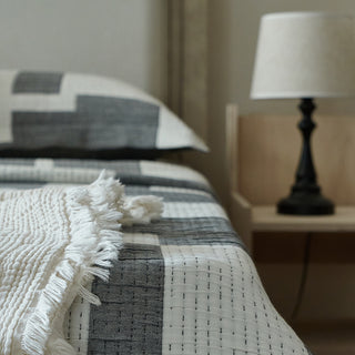 AVA.Home ジオメトリック コットンブランケット 3層構造 マルチカバー