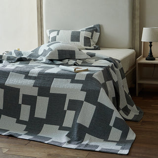 AVA.Home ジオメトリック コットンブランケット 3層構造 マルチカバー
