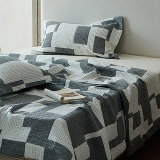 AVA.Home ジオメトリック コットンブランケット 3層構造 マルチカバー