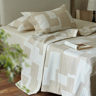 AVA.Home ジオメトリック コットンブランケット 3層構造 マルチカバー